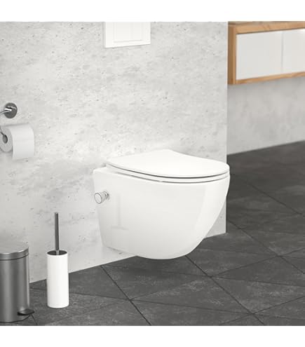EPLO Smart WC con bidet integrato, bidet di lusso con sedile riscaldato ADA Comfort Altezza & Foam Dispenser, WC giapponese allungato con scarico automatico, asciugatrice, luce notturna, display TEMP