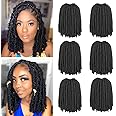 Xtrend 8 Inch 6Packs/lot Spring Twist Crochet Hair Extensions Crochet Braids Kinky Synthetic Natural Braiding Hair Spring Twist for Distressed Butterfly Locs for Black Women 2#