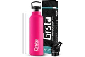Grsta Water Bottle, Stainless Steel Vacuum Insulated Bottles 350/500/750/1000ml, BPA Free Reusable Drinks Bottle - 12 Hours Hot & 24 Hours Cold, Leakproof Flask for Adult, Kids, Sports, Home, School