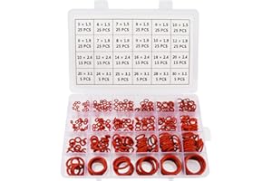 YIXISI 420 Pièces 24 Tailles Joint Torique Rouge Kit d'assortiment, Joints Toriques Métriques en Silicone, pour Robinet, Véhicule Climatisation, Electroménagers, Roulement, Pompe