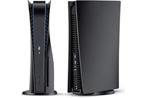 Benazcap Faceplates Funda de Carcasa Negra Placa de Repuesto para Disco, Placas Laterales Duras a Prueba de Golpes Funda de Carcasa para Consola de Versión de Disco - Negro Mate