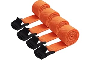 AYUEBO Spanngurt Zurrgurt Befestigungsgurt 4 Stück spanngurt spannbänder belastbar bis 200 kg 4er Pack verstellbare Gurtband für Fahrrad Sackkarre Motorrad Koffer Anhängerkupplung Orange 2m