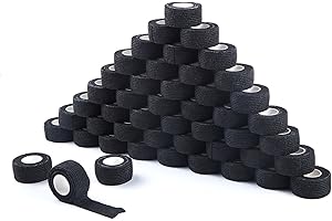 COJJ 48 pezzi bendaggio adesivo Cohesive autoadesivo dito cerotto Wundverband Fixierverband animale collare a mano strappi impermeabile elastico per persone animali domestici 2,5 cm X 4,5 m