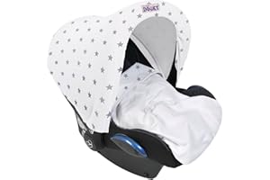 Dooky Hoody Style UV+ Universal Cover (Sun & Rain Protection) for Maxi COSI Cabrio/CabrioFix/Pebble/Citi, Römer & ther Baby Car Seats, Silver Stars