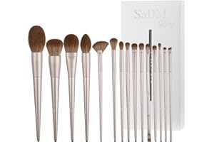 ‎SADM SHINY Make up Pinsel Set 15-teilig – Schminkpinsel für Foundation, Puder, Concealer, Highlighter, Contour, Lidschatten & Rouge – Synthetische Kosmetikpinsel