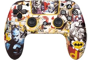 FRTEC – Mando Inalámbrico con Luz LED RGB Compatible con PC y PS4, Gamepad Bluetooth, Batería 950mAh, 10 horas de autonomía (Batman)