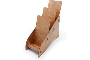 ‎STABLECO stableco 1x ökologischer Prospektständer DIN lang 10,5 x 21 cm vertikal mit 3 Fächer stabiler Flyerständer natural Design No Plastic! Just Paper! Prospekthalter Postkartenständer schnell aufzubauen