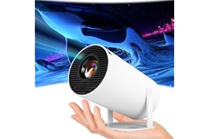 PAZHONZ Mini Proiettore 4K Supporto Smart Android Proiettore 2GB RAM 16GB ROM WiFi 6BT 5.4 Schermo da 130" Correzione trapezoidale automatica girevole a 180° Proiettore portatile