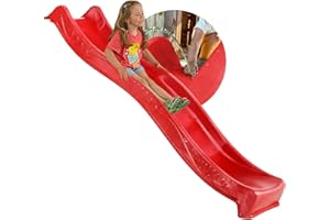 ‎SPIELTURMKING Spielturmking® Kinder Rutsche Outdoor Garten Spielgeräte, Stabile Wasserrutsche für Kinder, Alternative zu Indoor Spielgeräten, 2,30 Meter lang (Rot)