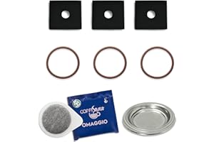 COFFISANO 3 Guarnizioni O-Ring + 3 Spessori Ricambio + 1 filtro porta cialda diam. 44 per Macchina da Caffè a Cialde ESE 44mm compatibili con Didiesse Frog