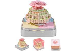 Calendrier de Bureau 3D Lumineux Aischens 2026 | Sculpture en Papier Artisanale | Bloc-Notes à Feuilles Détachables | Idéal Cadeau pour Noël, Décoration Bureau & Maison