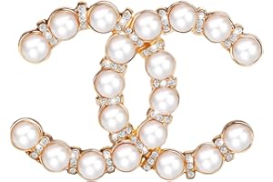 OLIWAN Perle Brosche mit Diamant Brosche Silber Gold Frauen Schwarz Leder Brosche Geschenk für Frauen