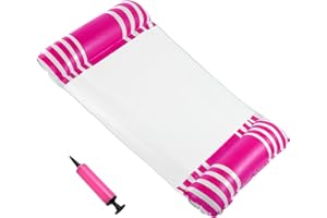 Cuskedye Leżak do pływania, nadmuchiwany hamak na basen z dolną siatką, wielofunkcyjny, wypoczynkowy, materac do pływania