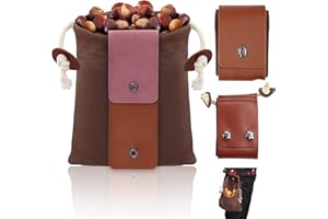 MEDILOE Collapsible Foraging Bag, Mushroom Foraging Bag with Drawstring, Waxed Canvas Foraging Pouch for Hiking Camping, Outdoor Harvesting Collecting, Bushcraft Equipment