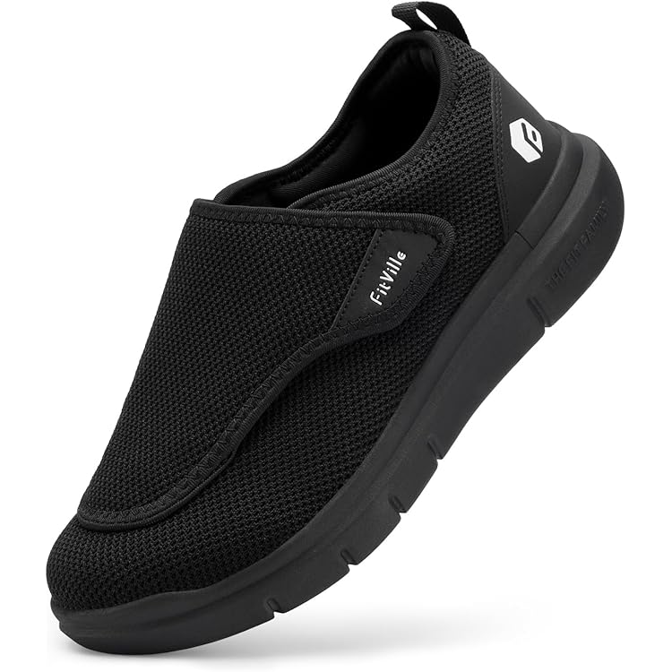 Git-up Diabetici pantoffels voor heren, schoenen voor artritis, oedeem, verstelbare sluiting, traagschuim pantoffels, blauw, 46.5 EU