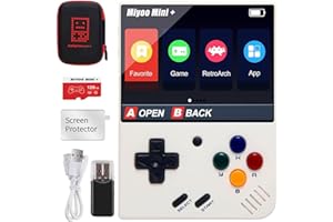 ASTARAMA Miyoo Mini Plus Console de jeu portable, console de jeu vidéo rétro Open Source de 3,5 pouces avec carte TF de 128 Go, plus de 15 000 jeux classiques intégrés, prise en charge WiFi.