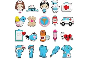 VURYAPI 20 Pièces Pins pour Crocs,Bijoux de Chaussures,Pins Crocs Infirmiere,Pour Chaussures,Infirmière,Médecine,Charme,Aide Soignante Accessoire Chaussure