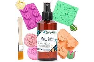 BLINGFUN Aérosol de Démoulage en Silicone 150 ml – Agent de Démoulage Anti-Adhésif pour Résine & Époxy, Séchage Rapide – Pour Moules à Bougies, Caoutchouc, Savon – Nettoyage Facile