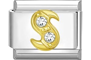 Quiges Dije Acero Inoxidable Link 9mm compatible con pulseras del estilo de Nomination #63