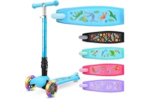 BOLDCUBE Teeny Fold | Scooter for Boys and Girls Ages 3-8 Years | Foldable | Flashing Light Up Wheels | Height Adjustable 61 to 79 cm