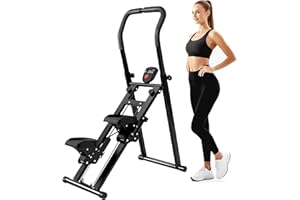 AL WAHA AL ZHABIA Escalador de Fitness Plegable, Capacidad 150 kg, Stepper Vertical Plegable para Gimnasio con Pantalla LCD con Manillar y Pedales Antideslizantes, Escalador de Fitness para Entrenamiento en Casa