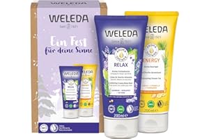 ‎WELEDA WELEDA Bio Geschenkset - Naturkosmetik Geschenk Set mit Aroma Shower Energy Duschgel & Aroma Shower Relax Dusche. Gesichtspflege / Körperpflege Duschset