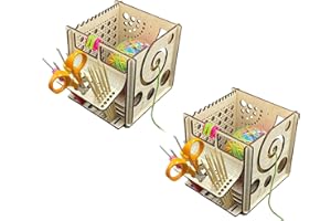 TAOLE Ciotola di Filato di Legno per Uncinetto, Tutto in U-No Organizer per Riporre I Ricami all'Uncinetto Scatola Porta Gomitoli Multifunzionale Regalo per Gli Amanti 'Uncinetto Madre