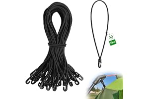 SUPAWAY Expanderare, 25 cm med Ø4 mm krok, 50 stycken, gummispännare för camping, tält, poolpresenning