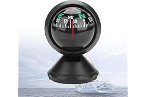 YOSOO HEALTH GEAR Electronic Vehicle Compass, Adjustable for Car and Boat Navigation, Black