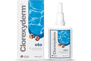 ICF Clorexyderm OTO 150 Millilitri – Soluzione Delicata per la Pulizia delle Orecchie di Cani e Gatti – Rimuove Sporco e Cerume in Eccesso