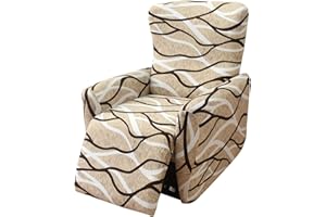 WWQQKJ 4-Pezzi Copripoltrona Relax Reclinabile Universale, Moderna Fodere Copripoltrona Reclinabile 1 Posto Elasticizzato Lavabile Rimovibile,Copertura per Poltrona Reclinabile(Color 09)