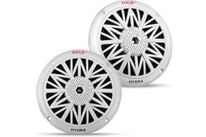 Pyle Enceintes Marine Doubles13,34 cm - Haut-Parleur Extérieur 2 Voies étanche et Résistant aux Intempéries - Puissance de 150 Watts - Cône en Polycarbonate - Entourage en Tissu et Design Bas Profil