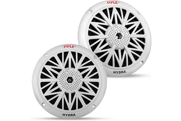 Pyle Enceintes Marine Doubles13,34 cm - Haut-Parleur Extérieur 2 Voies étanche et Résistant aux Intempéries - Puissance de 150 Watts - Cône en Polycarbonate - Entourage en Tissu et Design Bas Profil