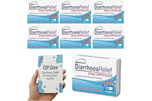 TDY STORE Diarrhoea Relief (6 Pack) 36 Loperamide Hydrochloride GSL, TDY Bundle Including Diarrhoea Causes & Relief Guides + Stool Chart & Recording Chart - Packaging May Vary