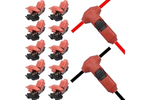 Connecteurs de fils basse tension, CTRICALVER 10 pcs Connecteurs Rapides Connecteurs de Fils à 1 Broches Sans Soudure Connecteurs de Raccordement en T pour Voiture, Lumière, Audio