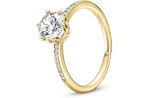 Pandora Anello da donna con corona scintillante color oro 168289C01