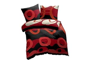 ‎ETÉREA HIMMLISCHE QUALITÄT etérea Baumwolle Bettwäsche Charles 135x200 2er Set - mit Reißverschluß in Renforcé Qualität - Allergiker geeignet nach Oekotex 100 - Bettbezug mit Kissenbezug - 135 x 200 + 80 x 80 - Rot