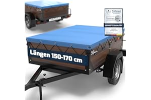 ‎TARPOFIX Tarpofix® Anhänger Plane 170x110 cm inkl. Planenseil | Anhängerplane Flachplane aus PVC PLANENMATERIAL | Verstärkte HP DDR Anhänger Plane für diverse PKW Hänger | Abdeckplane Anhänger Abdeckung | Blau