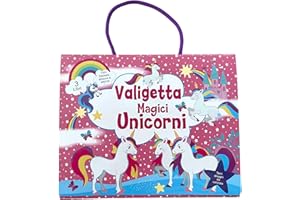 EURO PUBLISHING - Valigetta Magici Unicorni - cm 26,5x21,5 (include 2 libri da colorare+1 sticker book+150 stickers)