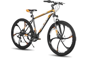 HH HILAND Hiland 26 Inch Mountain Bike, 21 Speeds Mountain Bike with 3/6 Spokes Aluminum Frame, Disc-Brake MTB Bike for Men Women Men's MTB Bicycle
