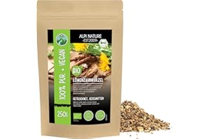 Alpi Nature Organiczny suszony korzeń mniszka lekarskiego (250 g) ekologiczne krój korzenia mniszka lekarskiego korzeń mniszka z kontrolowanej uprawy organicznej herbata mniszka noszenia herbata