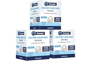 Canosept Toallitas Limpiador Oidos Perros 3 x 50 Piezas - Limpiador oidos perros - Cajas De Dedos Para Una Limpieza Práctica E Intuitiva - Cuidado E Higiene De Las Orejas De Los Perros