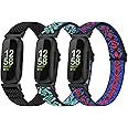 enkic 3 Pack Elastic Strap Compatible with Fitbit Inspire 3/Inspire HR/Ace 3, Adjustable Stretchy Nylon Sport Replacement Wristband for Men & Women