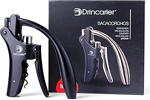 DRINCARIER Grehge Vertical Lever Corkscrew with Non-Stick Worm, Compact Rabbit Wine Opener Wine Bottle Opener with built-in Foil Cutter