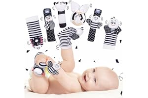 Funblitz Juguetes Bebes 0-12 Meses,Sonajeros Bebe 0-12 Meses Blanditos Calcetines Sonajero Bebe Regalos para Bebes Recien Nacidos Niño Niña Juguetes Sensoriales Montessori Bebe Cosas para Bebes