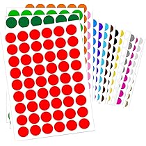 1400 Autocollants Ronds De 20mm - Gommettes Multicolores Pour Code Couleur, Organisation Bureau, École, DIY, 200 Couleurs