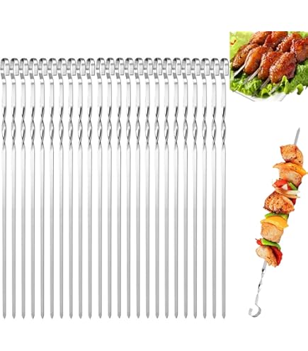 Spiedini In Acciaio Inox 40cm - 12 Pezzi Per Barbecue - Foto 12
