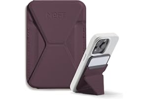 MOFT MagSafe Uchwyt na portfel do iPhone 15/14/13/12 Series Kompatybilny z MagSafe, etui na karty i uchwytem z MOVAS ze skóry roślinnej z 3 kątami widzenia, 2 uchwytami na karty (Jeżyna)