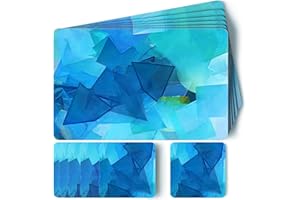 Firbon Table Placemats and Coasters Sets of 6, 3-layer Functional Structure Creative, Heat Resistant Waterproof Non-Slip Surface Cork Backed Wooden Placemat 14 x 9 Inches 12pcs