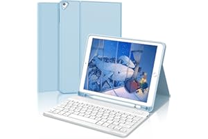 IVEOPPE Tastiera iPad 6 Generazione, Tastiera iPad 9.7, Cover iPad 6 Generazione con Tastiera, Custodia Tastiera Italiano Bluetooth staccabile per iPad 5, ipad pro 9.7, iPad Air 2, iPad Air 1, Blu cielo